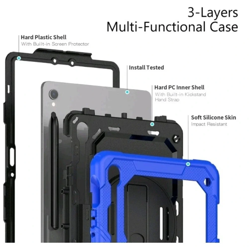 Heavy Duty Rugged Stand Case Screen Cover Samsung Galaxy Tab S9 Plus Ultra NWOB